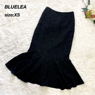 BLUELEA ブルレア ジャガードマーメイドスカート ブラックXS(ひざ丈スカート)