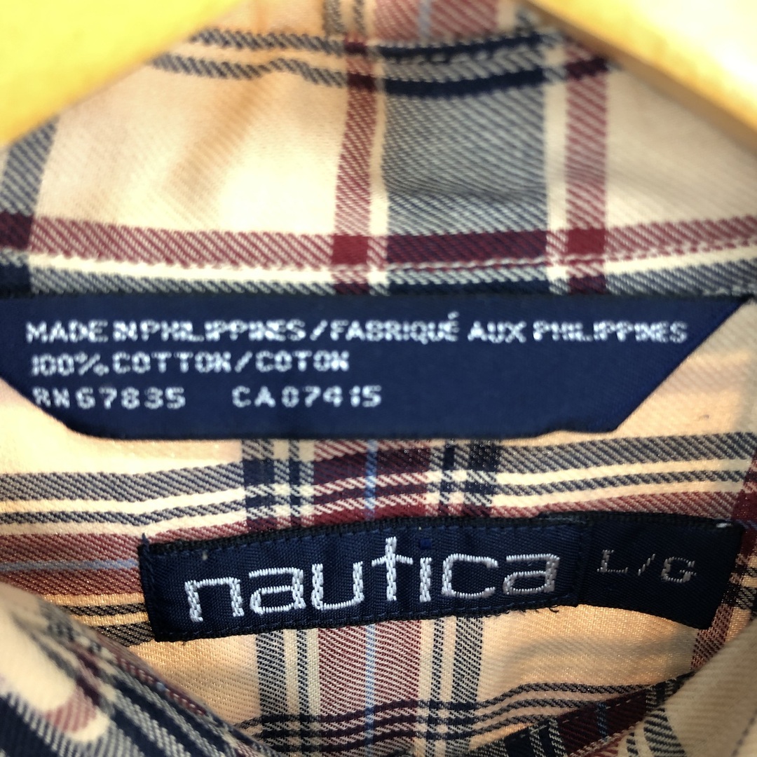 NAUTICA(ノーティカ)の古着 90年代 ノーティカ NAUTICA 長袖 ボタンダウンチェックシャツ メンズL ヴィンテージ /eaa448279 メンズのトップス(シャツ)の商品写真