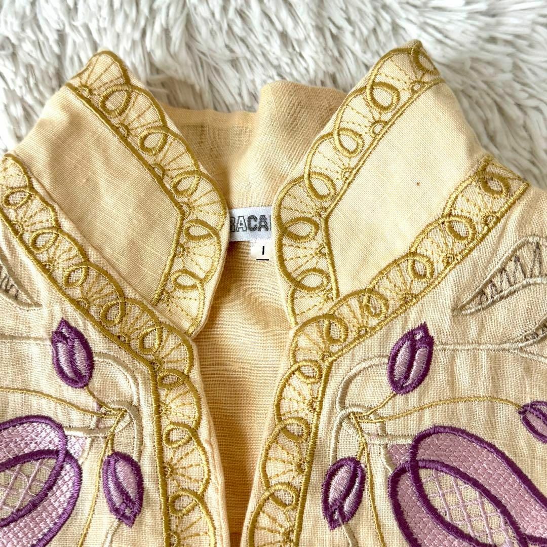 NARACAMICIE(ナラカミーチェ)のナラカミーチェ リネン100ノースリーブシャツ刺繍 レディースのトップス(シャツ/ブラウス(半袖/袖なし))の商品写真
