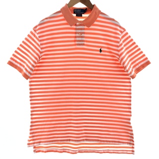 ラルフローレン(Ralph Lauren)の古着 ラルフローレン Ralph Lauren POLO by Ralph Lauren CUSTOM FIT 半袖 ボーダー ポロシャツ メンズXL /eaa381406(ポロシャツ)