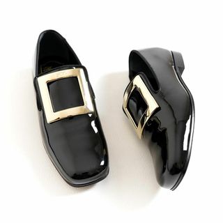 ロジェヴィヴィエ(ROGER VIVIER)の100y*美品 ロジェ ヴィヴィエ メタルバックル エナメル ローファー(ローファー/革靴)