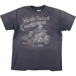 ヘインズ(Hanes)の古着 90年代 ヘインズ Hanes BEEFY-T モーターサイクル バイクTシャツ USA製 メンズL ヴィンテージ /eaa450983(Tシャツ/カットソー(半袖/袖なし))