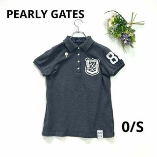 パーリーゲイツ(PEARLY GATES)のパーリーゲイツ　0/S 半袖ポロシャツ　グレー　ビッグロゴ　スリーブロゴ(ウエア)