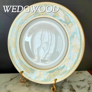 ウェッジウッド(WEDGWOOD)のウェッジウッド フロレンティーン ディナープレート セージグリーン 美品 黒壺(食器)