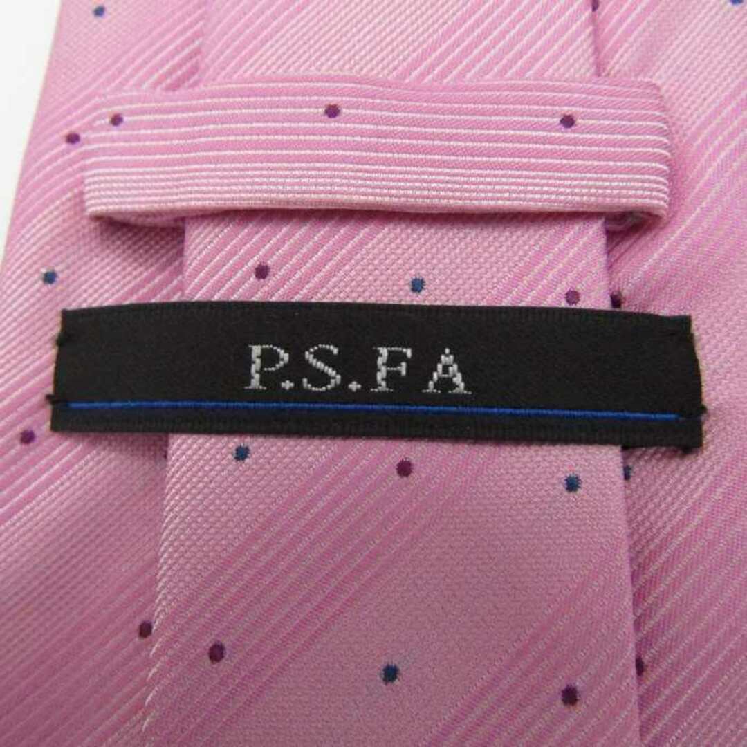 パーフェクトスーツファクトリー ブランド ネクタイ ストライプ柄 ドット シルク PO  メンズ ピンク P.S.FA メンズのファッション小物(ネクタイ)の商品写真