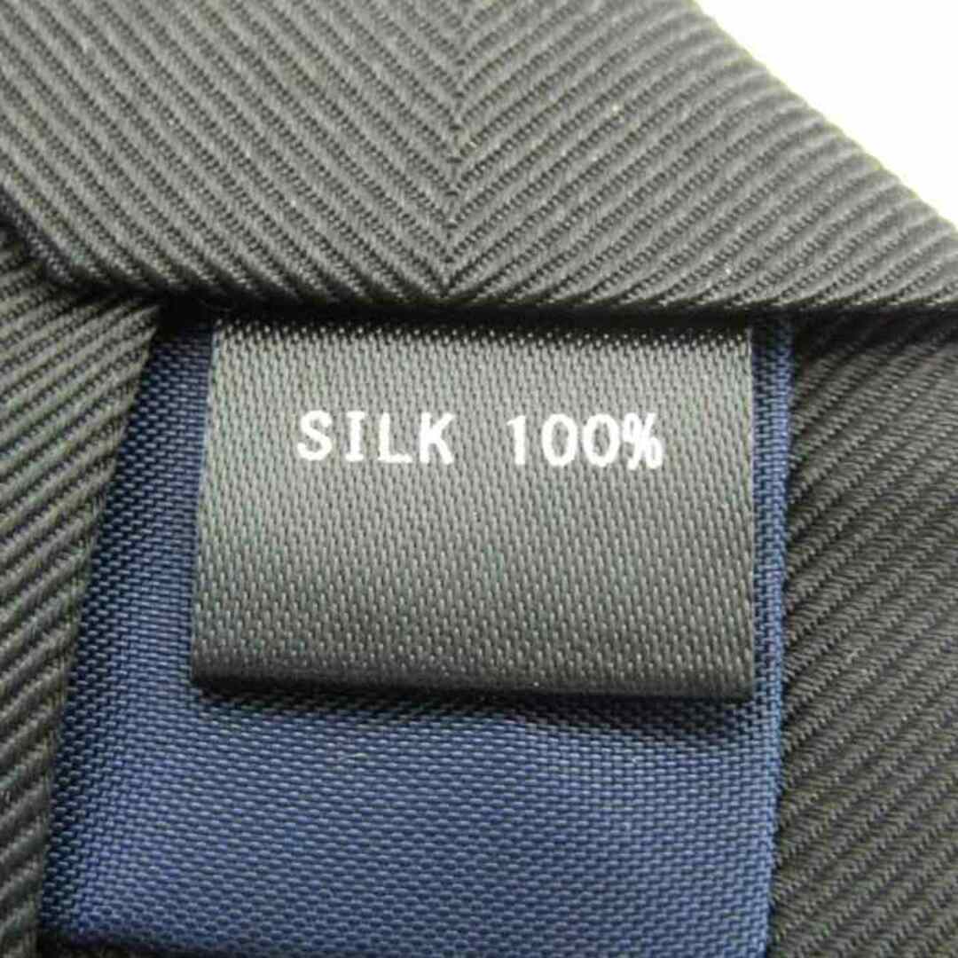 スーツセレクト ブランド ネクタイ 無地 ヘリンボーン柄 シルク PO  メンズ ブラック SUIT SELECT メンズのファッション小物(ネクタイ)の商品写真