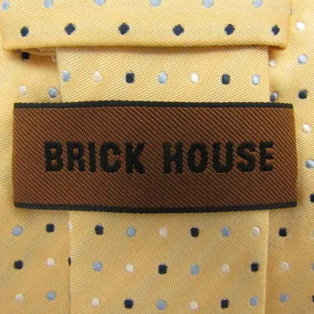 ブリックハウス ブランド ネクタイ ドット シルク PO  メンズ イエロー BRICK HOUSE メンズのファッション小物(ネクタイ)の商品写真