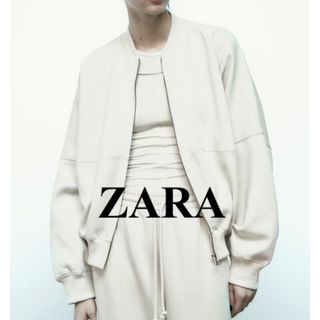 ザラ(ZARA)の超美品★ZARA★スウェットボンバーシャツジャケットS/アイスグレー/ストリート(ブルゾン)