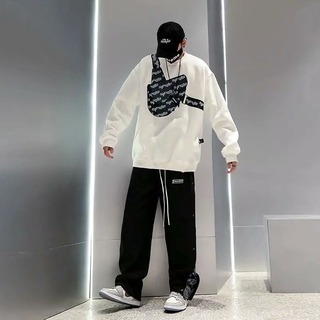 【再入荷】カジュアルパンツ　メンズ　XL　ゆったり　韓国風　スポーツ　ズボン(その他)