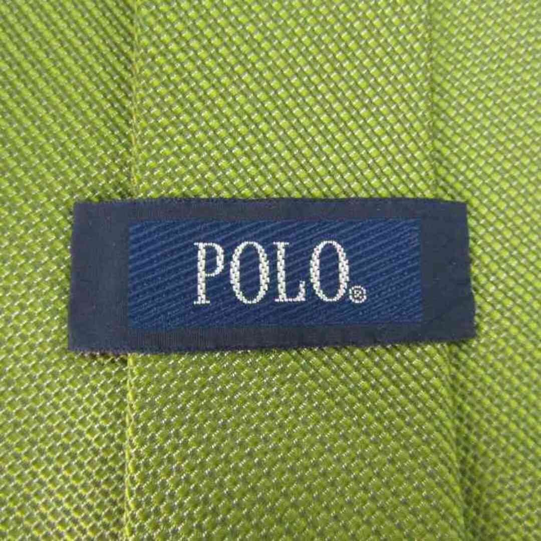 ポロ ブランド ネクタイ ストライプ柄 無地 シルク 日本製 PO  メンズ グリーン POLO メンズのファッション小物(ネクタイ)の商品写真