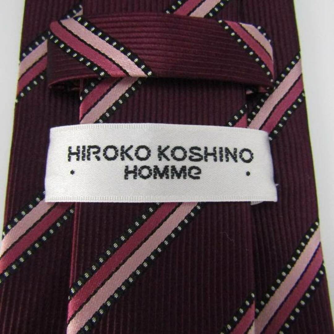 HIROKO KOSHINO(ヒロココシノ)のヒロココシノ ブランド ネクタイ ストライプ柄 ドット シルク PO  メンズ ピンク HIROKO KOSHINO メンズのファッション小物(ネクタイ)の商品写真