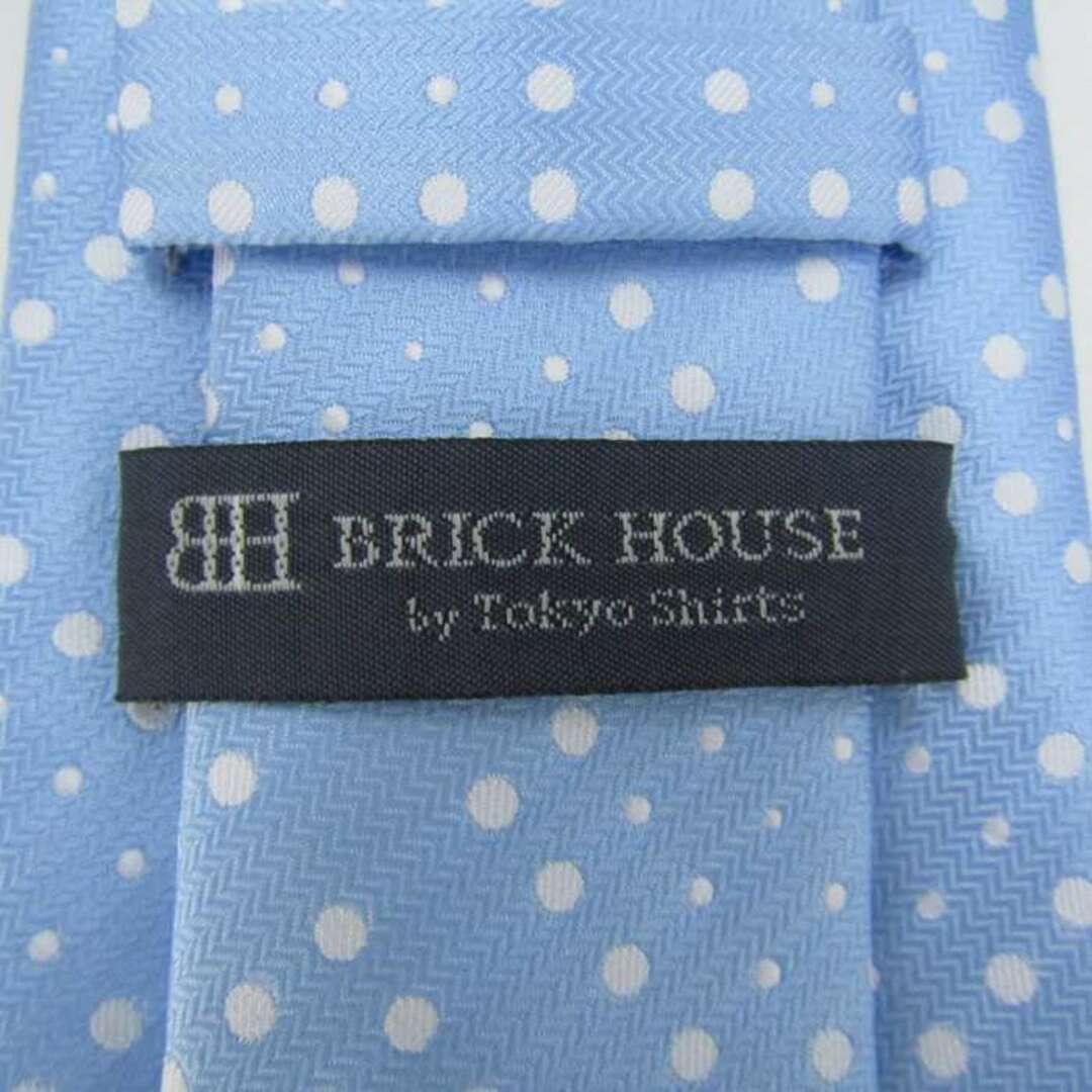 ブリックハウス ブランド ネクタイ ドット チェック柄 格子柄 PO  メンズ ブルー BRICK HOUSE メンズのファッション小物(ネクタイ)の商品写真