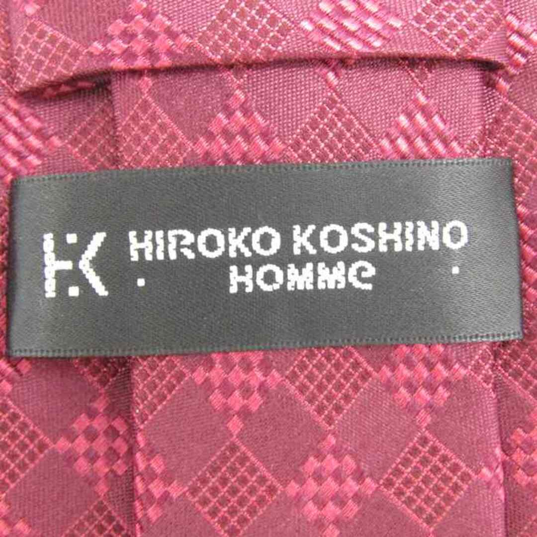 HIROKO KOSHINO(ヒロココシノ)のヒロココシノ ブランド ネクタイ チェック柄 格子柄 シルク PO  メンズ ワインレッド HIROKO KOSHINO メンズのファッション小物(ネクタイ)の商品写真
