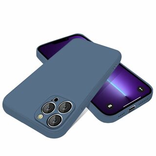 【色: ブルー】iPhone 13promax ケース シリコン 耐衝撃 アイホ(その他)