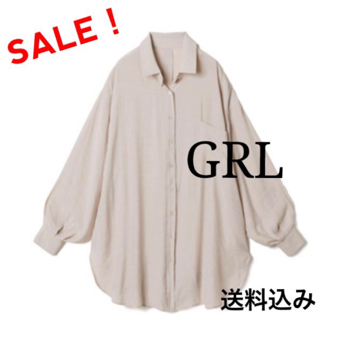 GRL(グレイル)のGRL グレイル　トップス　シャツ　オーバーサイズ　ビッグシルエット　シアー レディースのトップス(シャツ/ブラウス(長袖/七分))の商品写真