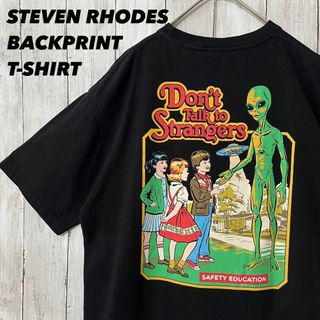 ユニセックス古着　STEVEN RHODES バックプリントTシャツ　サイズM黒(Tシャツ/カットソー(半袖/袖なし))