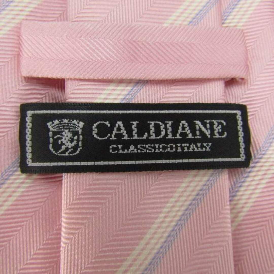 カルディアーネ ブランド ネクタイ ストライプ柄 シルク PO  メンズ ピンク CALDIANE メンズのファッション小物(ネクタイ)の商品写真