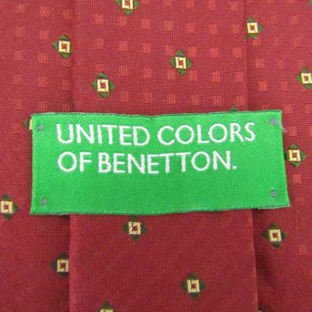 BENETTON(ベネトン)のベネトン ブランド ネクタイ 小紋柄 格子柄 シルク 日本製 PO  メンズ ワインレッド BENETTON メンズのファッション小物(ネクタイ)の商品写真