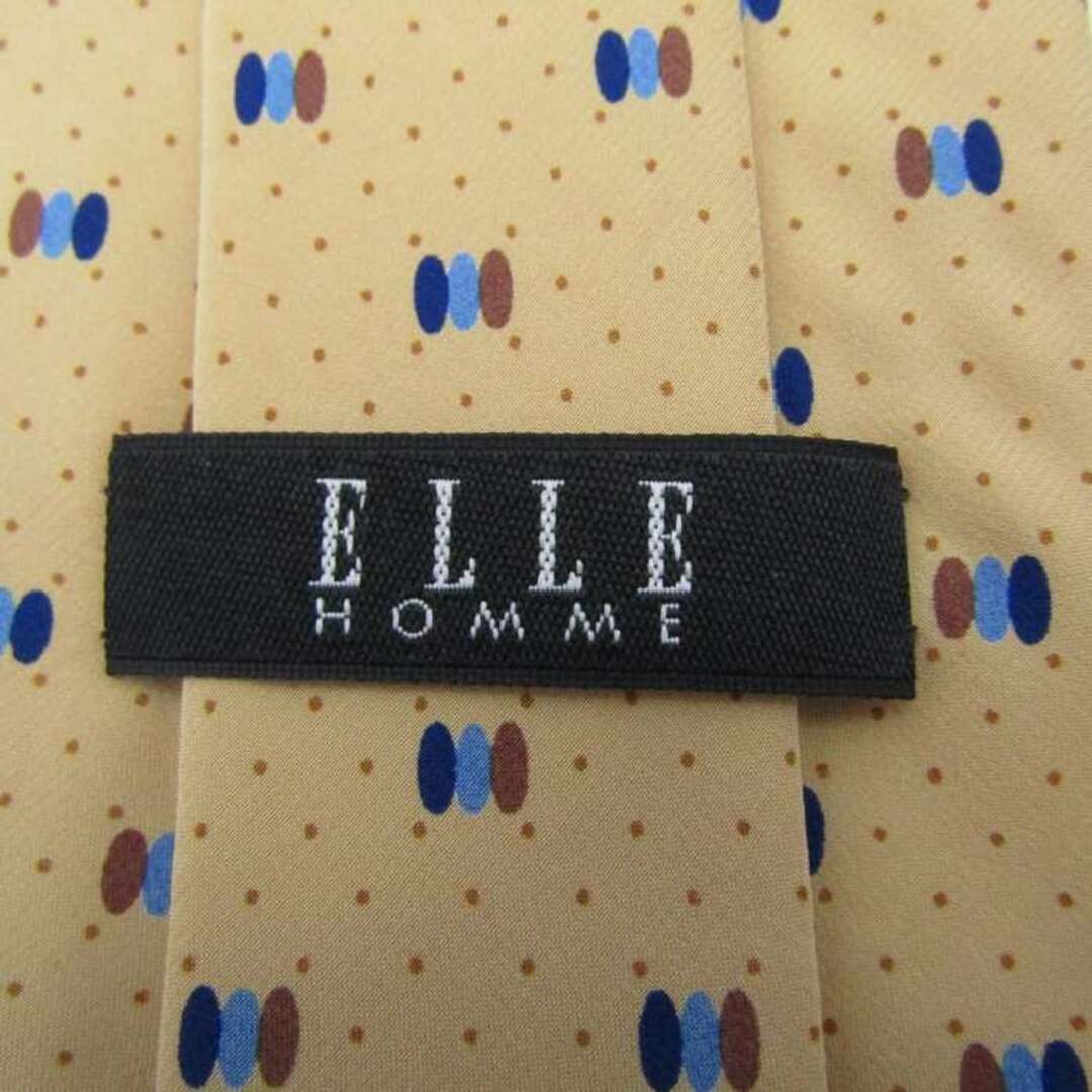ELLE(エル)のエル ブランド ネクタイ ドット パネル柄 シルク 日本製 PO  メンズ イエロー ELLE メンズのファッション小物(ネクタイ)の商品写真