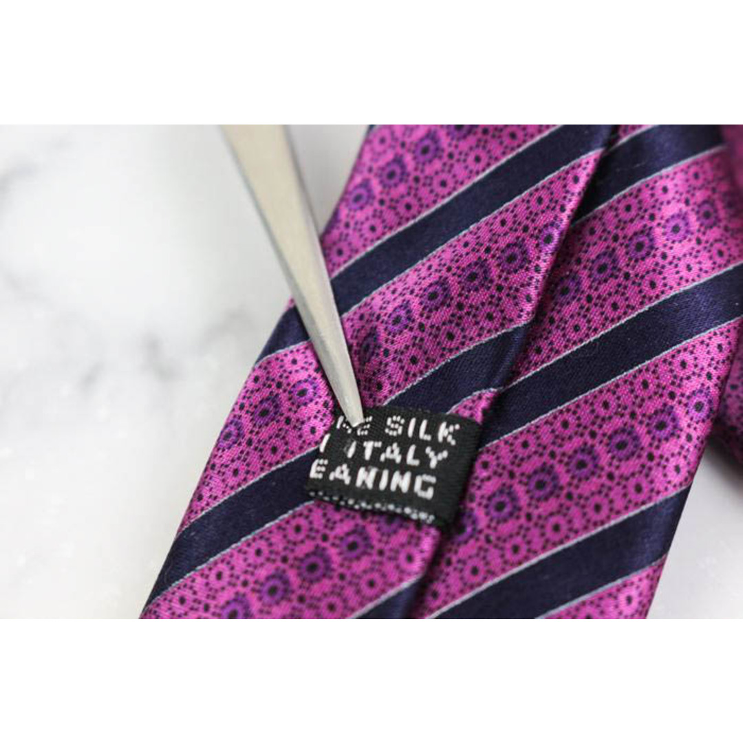 ステファノリッチ ブランド ネクタイ ストライプ柄 ドット シルク イタリア製 PO  メンズ ピンク STEFANO RICCI ｲﾀﾘｱ高級ﾌﾞﾗﾝﾄﾞ メンズのファッション小物(ネクタイ)の商品写真