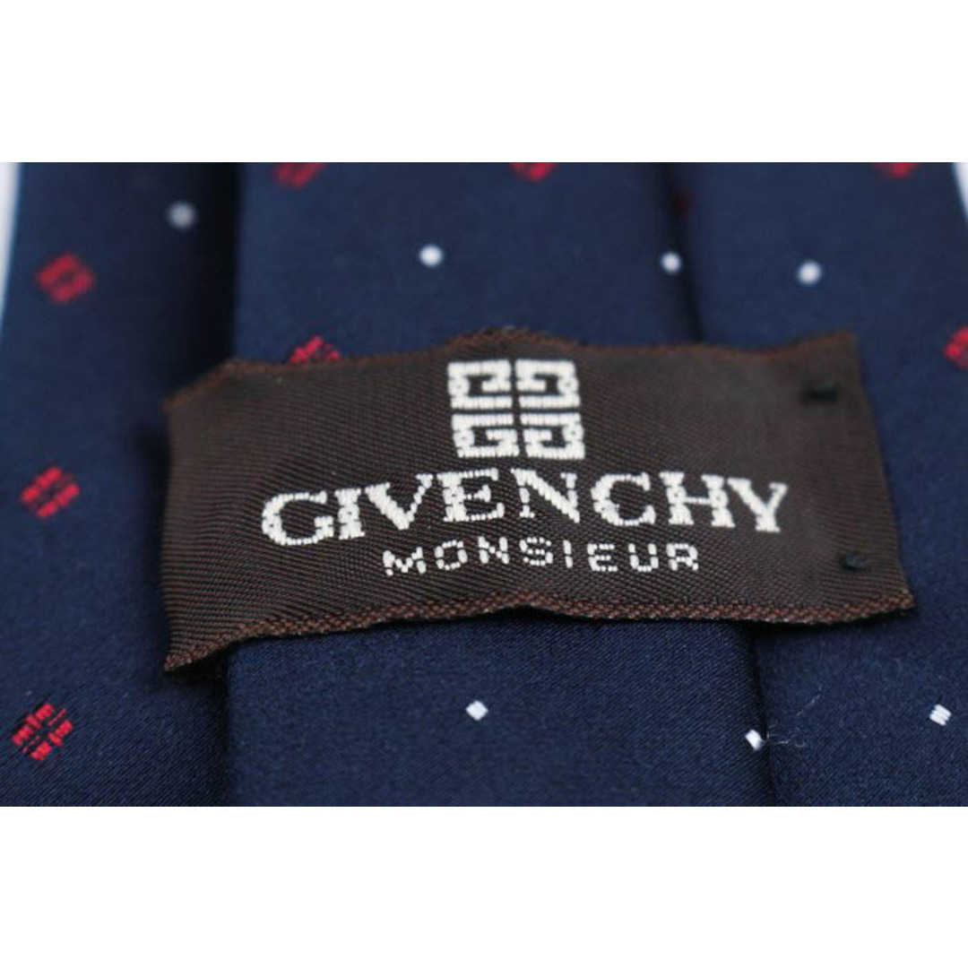 GIVENCHY(ジバンシィ)のジバンシィ ブランド ネクタイ ロゴ 小紋柄 ドット シルク PO  メンズ ネイビー GIVENCHY メンズのファッション小物(ネクタイ)の商品写真