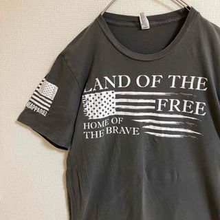 USA製アメリカ自由の地メッセージTシャツ雰囲気オールドデザイン星条旗tシャツ(Tシャツ/カットソー(半袖/袖なし))