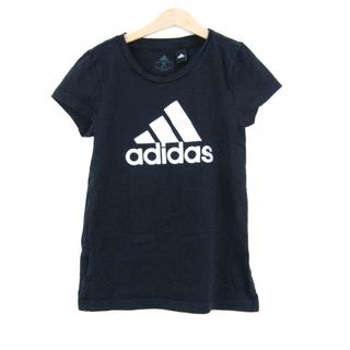 アディダス 半袖Ｔシャツ トップス ビッグロゴT コットン スポーツウエア キッズ 女の子用 150サイズ ブラック adidas