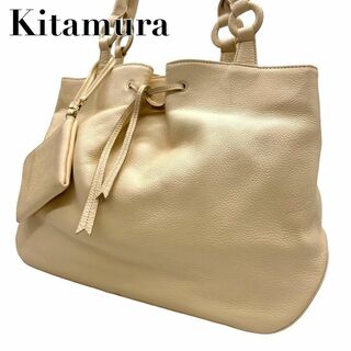 Kitamura - 良品　Kitamura キタムラ　s95 肩掛け　レザー　トートバッグ　ベージュ