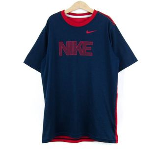 ナイキ(NIKE)のナイキ 半袖Ｔシャツ トップス ロゴT ドライフィット スポーツウエア キッズ 男の子用 Lサイズ 紺×赤 NIKE(Tシャツ/カットソー)