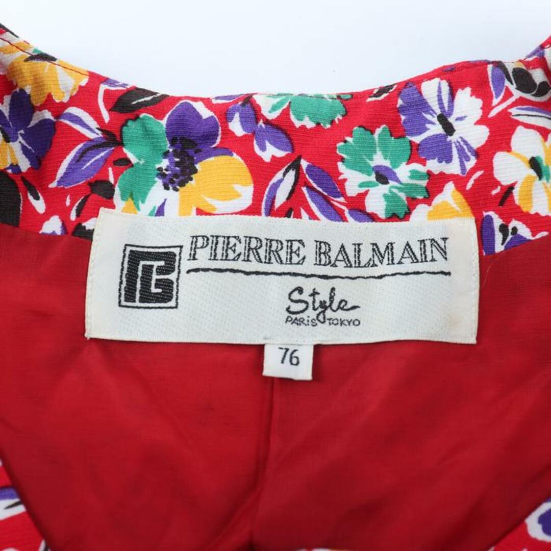 Pierre Balmain(ピエールバルマン)のピエール・バルマン 半袖シャツ トップス 半袖 花柄 レディース 76サイズ レッド PIERRE BALMAIN レディースのトップス(カットソー(半袖/袖なし))の商品写真