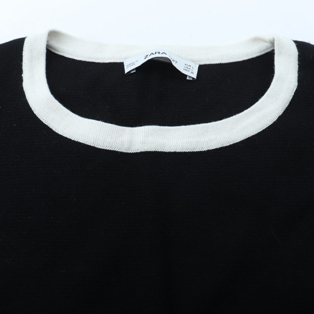 ZARA(ザラ)のザラ ニット トップス 半袖 セーター レディース Lサイズ ブラック ZARA レディースのトップス(ニット/セーター)の商品写真