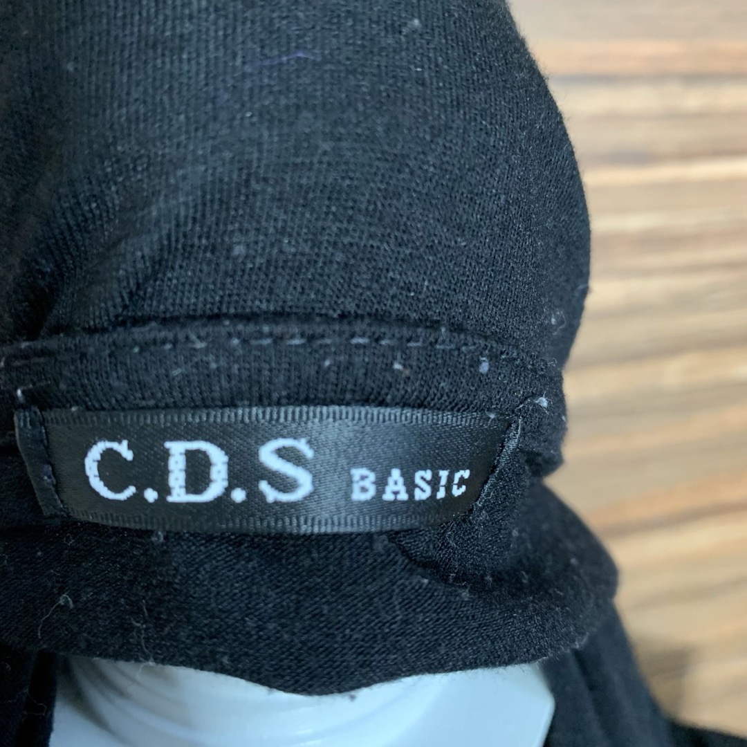 C.D.S BASIC(シーディーエスベーシック)のCDS basic ニット Tシャツ Mサイズ 黒 ブラック 長袖 レーヨン レディースのトップス(Tシャツ(長袖/七分))の商品写真