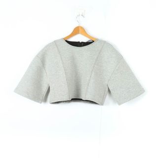 ザラ(ZARA)のザラ カットソー シャツ トップス 半袖 ショート丈 レディース Mサイズ グレー ZARA(カットソー(長袖/七分))