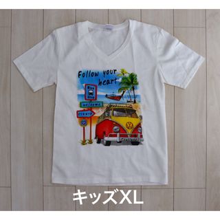 150〜160 キッズtシャツ　ワーゲン　バス　訳あり(Tシャツ/カットソー)