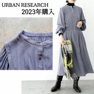 URBAN RESEARCH - ふんわりお袖が可愛い♪ ギャザースリーブワンピース　ミモレ丈　フリー　ラベンダー