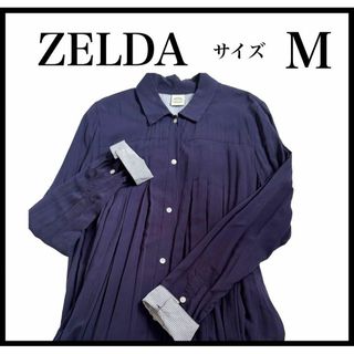 【ZELDA】シャツワンピース　ロングワンピース　涼しい素材　夏　レディースM(ロングワンピース/マキシワンピース)