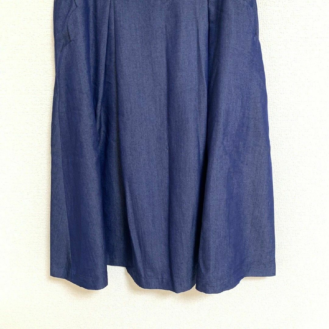 Couture Brooch(クチュールブローチ)のクチュールブローチ　フレアスカート　M　ブルー　デニム　スカラップ　ひざ丈 レディースのスカート(ひざ丈スカート)の商品写真