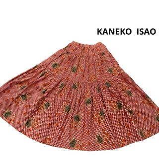 カネコイサオ(KANEKO ISAO)のカネコイサオ　スカート　ロング　フレア　赤　花柄　(ロングスカート)