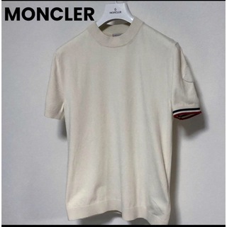 モンクレール(MONCLER)のモンクレール　 MONCLER  サマーニット　モックネック　Tシャツ　白(Tシャツ/カットソー(半袖/袖なし))