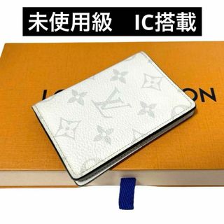 ルイヴィトン(LOUIS VUITTON)の✨未使用級✨　ルイヴィトン　名刺入れ　ポッシュ　タイガラマ　ホワイト　as25(名刺入れ/定期入れ)