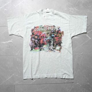 フルーツオブザルーム(FRUIT OF THE LOOM)の古着　Tシャツ　サウンドガーデン　90s Lサイズ　USA製　グレー　半袖(Tシャツ/カットソー(半袖/袖なし))