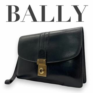 バリー(Bally)のBALLY バリー　s49 クラッチバッグ　レザー　黒　セカンドバッグ　フラップ(セカンドバッグ/クラッチバッグ)