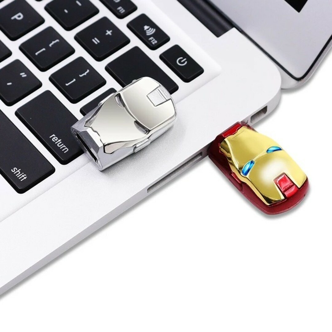アイアンマン　USBメモリー　64GB スライド式 スマホ/家電/カメラのPC/タブレット(PC周辺機器)の商品写真