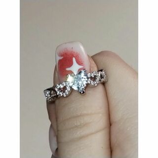 シルバー925色●AAAジルコニアダイヤモンドリング１１号ハート指輪ジュエリー(リング(指輪))