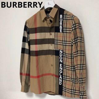 バーバリー(BURBERRY)のバーバリー　メガチェック　ノバチェック　ロゴプリントパッチワークチェックシャツ(シャツ)