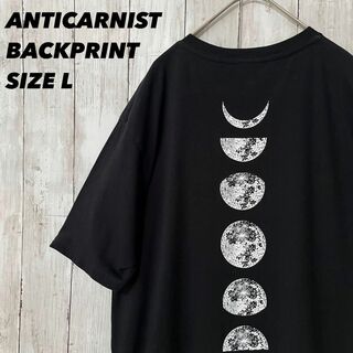 アメリカ古着　ANTICARNISTバックプリントTシャツ　L 黒　ユニセックス(Tシャツ/カットソー(半袖/袖なし))