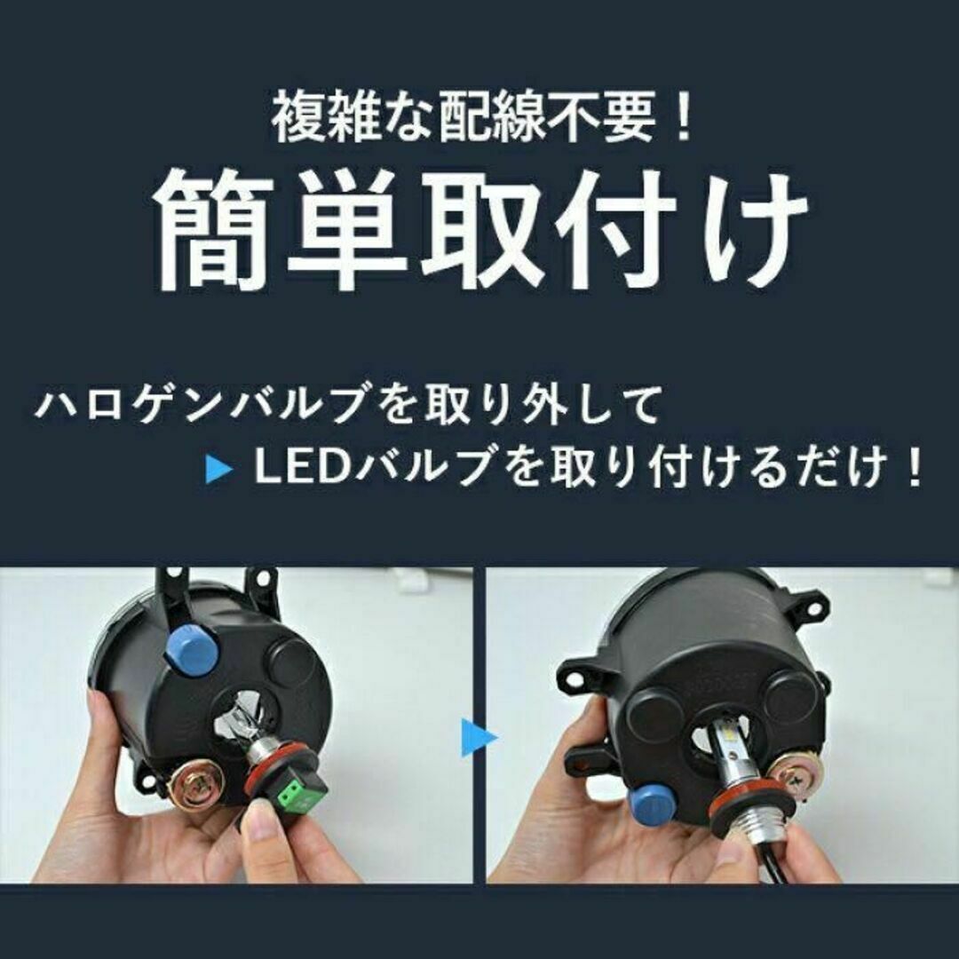 爆光 H8 H11 H16 LEDフォグランプ ホワイト16000lm バルブ 自動車/バイクの自動車(汎用パーツ)の商品写真