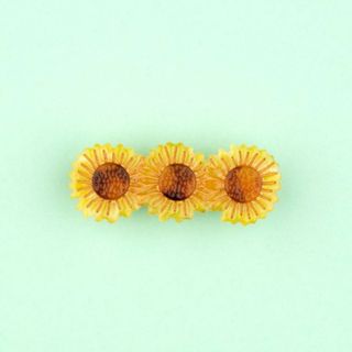 Sunflower Hair Clip ひまわり ヘアクリップ　花　ユニーク　黄(バレッタ/ヘアクリップ)