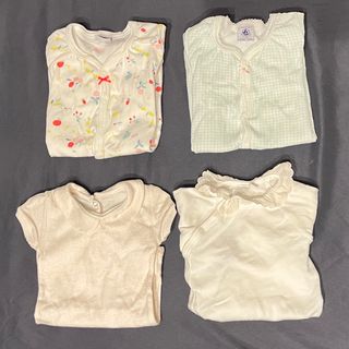 プチバトー(PETIT BATEAU)のプチバトーロンパース　4点セット(ロンパース)