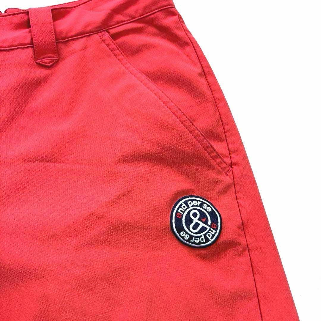 アンパスィ LL メンズハーフパンツ レッド ビッグバックロゴ